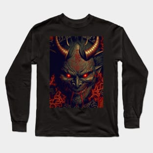 Asian Demon face Long Sleeve T-Shirt